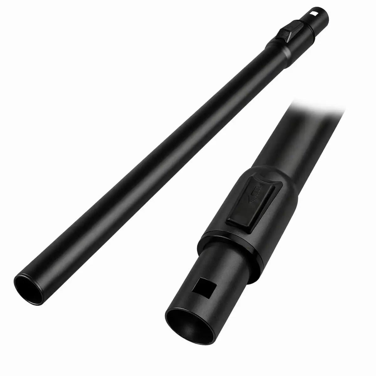 SQOON® telescopische zuigbuis 32 mm aluminium zwart - geschikt voor o.a. Electrolux, Nilfisk, Numatic en Home Electronic stofzuigers - lengte 590-1000 mm met kunststof bus en vierkantje — afbeelding 1