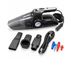 Kruimeldief - Autostofzuiger met luchtpomp - 12V 120W - Analoge drukmeter - Zwart