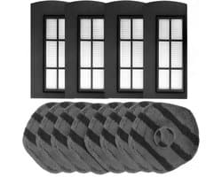 4x Filter, 8x Dweil doeken Geschikt voor Eufy X9 Pro - Vervangingsset Mop Pads