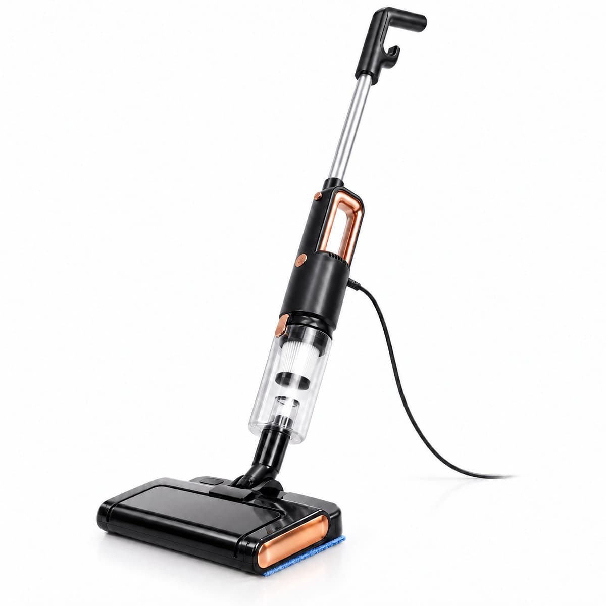 Cheqo® Steelstofzuiger met Dweilfunctie - 2-in-1 Stofzuiger en Dweil - Dweilstofzuiger met Snoer - Handstofzuiger - Kruimeldief - Vloerreiniger - Stofzuiger zonder Zak - HEPA Filter - 500W - 15000 Pa Zuigkracht - Lichtgewicht - Zwart — afbeelding 1