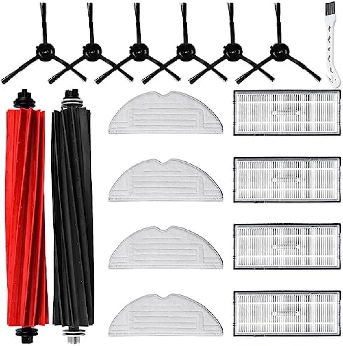PromoHome 17 stuks accessoires voor Roborock S8/S8+ robotstofzuiger met 2 hoofdborstels, 4 reinigingsdoeken, 4 filters, 6 zijborstels, 1 reinigingsborstel — afbeelding 1
