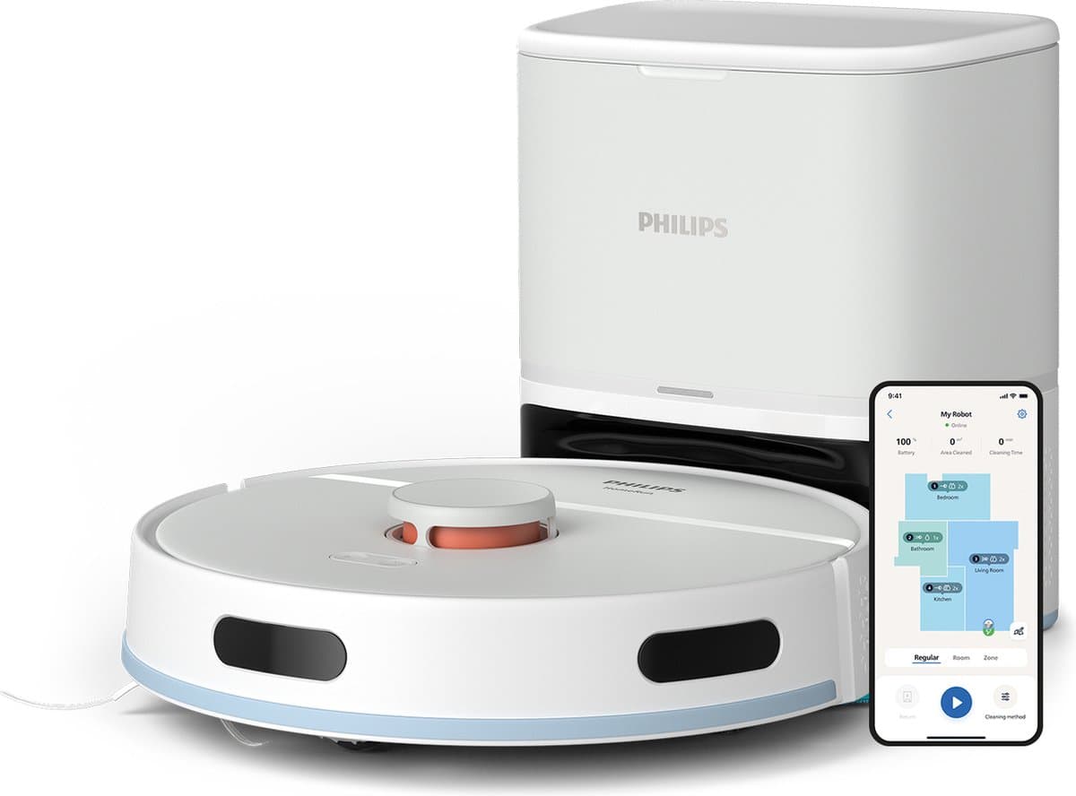 Philips 2000-serie XU2100/20 - Automatische Robotstofzuiger - Dweil - Leegstation — afbeelding 1