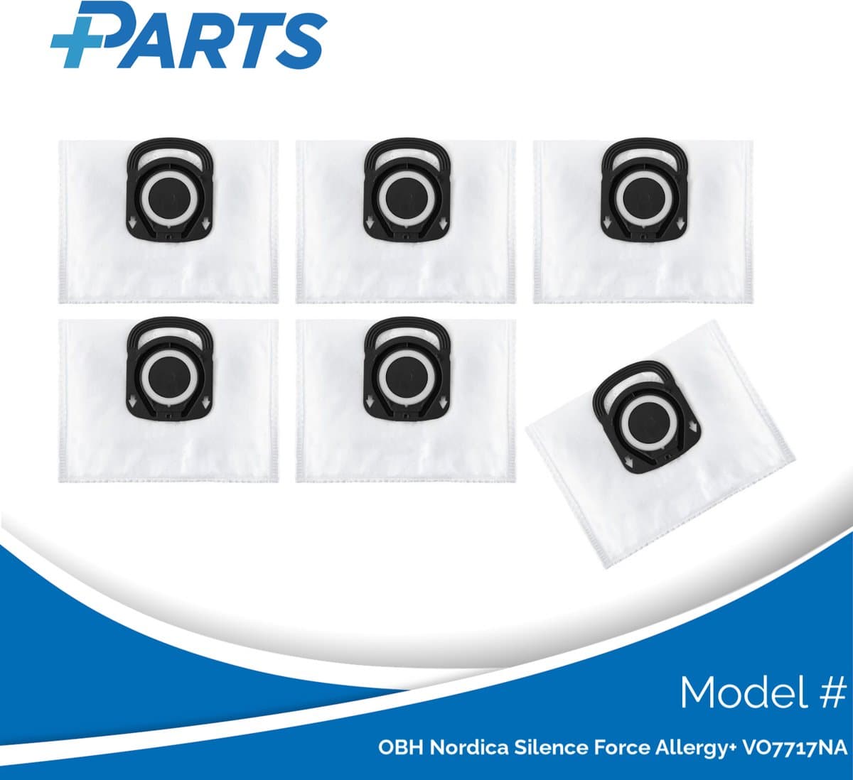 OBH Nordica Silence Force Allergy+ VO7717NA Stofzakken (6 Stuks, Plus.Parts® alternatief voor ZR200540) — afbeelding 1