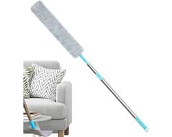 Platte Stoffer - Onder Apparaten - Stof Verwijderen - Inklapbaar Handvat - 126 cm - Grijs