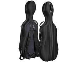Leonardo CC-244-BK cellokoffer 4/4 gevormd zwart met wielen 5,3 kg