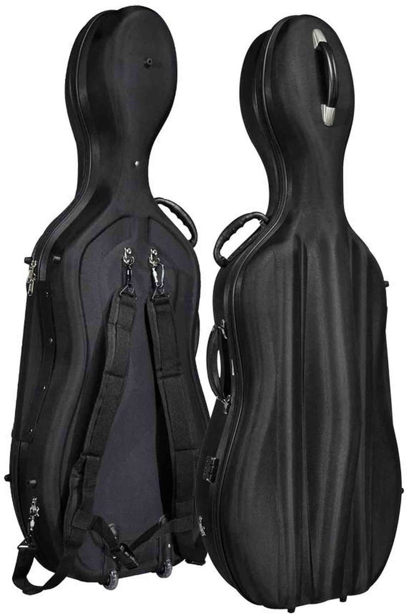 Leonardo CC-244-BK cellokoffer 4/4 gevormd zwart met wielen 5,3 kg — afbeelding 1