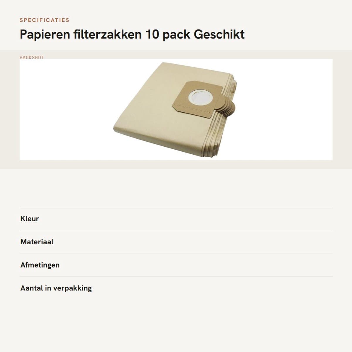 Dailygoods- Filterzakken 10-pack - Compatibel met Karcher WD3/WD3P - Papieren zakken - Nat/Droog stofzuiger - Hoofdkwaliteit - Onderdeel A 2204/A 2234 PT - Stofzak — afbeelding 1