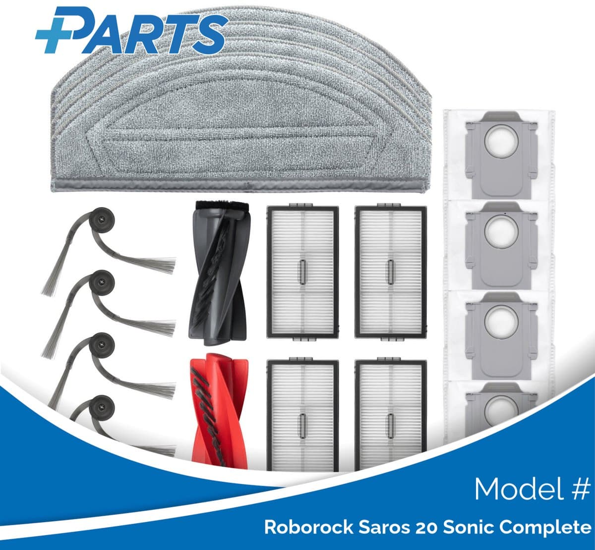 Roborock Saros 20 Sonic Complete Onderhoudsset (Plus.Parts® alternatief voor 8.02.0498) — afbeelding 1