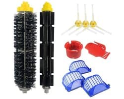 Voor iRobot Roomba 500/600 serie stofzuigers zijn de volgende onderdelen en accessoires compatibel: 676, 606, 605, 671, 698, 692, 675, 697, 694, 595, 585, enz., waaronder 1 roterend wiel, 1 borstel, 3 zijborstels en 3 filters.