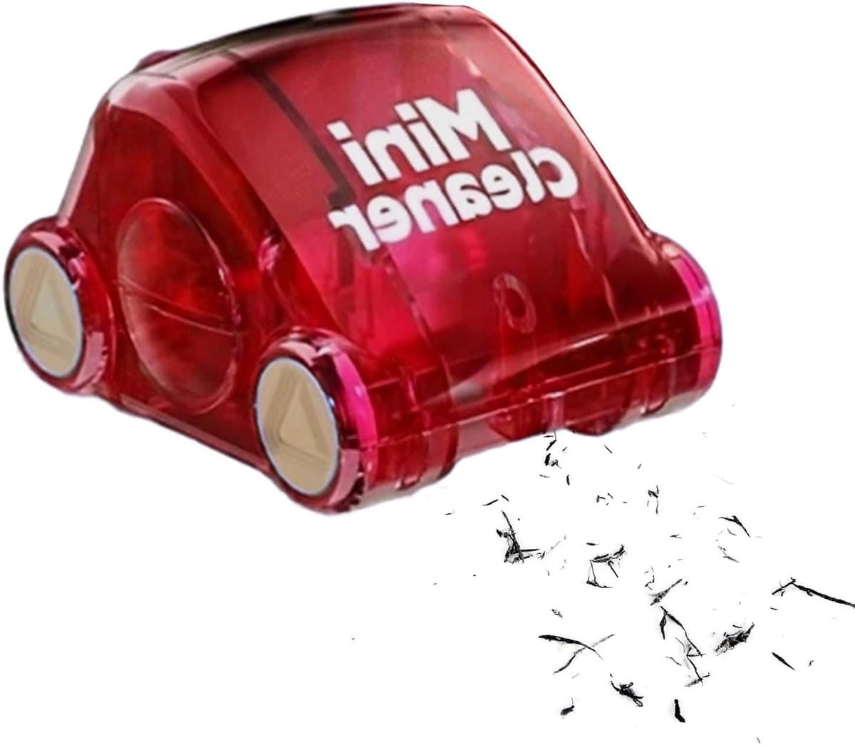 Mini Bureaureiniger - Tafelreiniger Auto - Bureau Opruimen - Eenvoudige Bediening - 8x8x6 cm - Rood — afbeelding 1