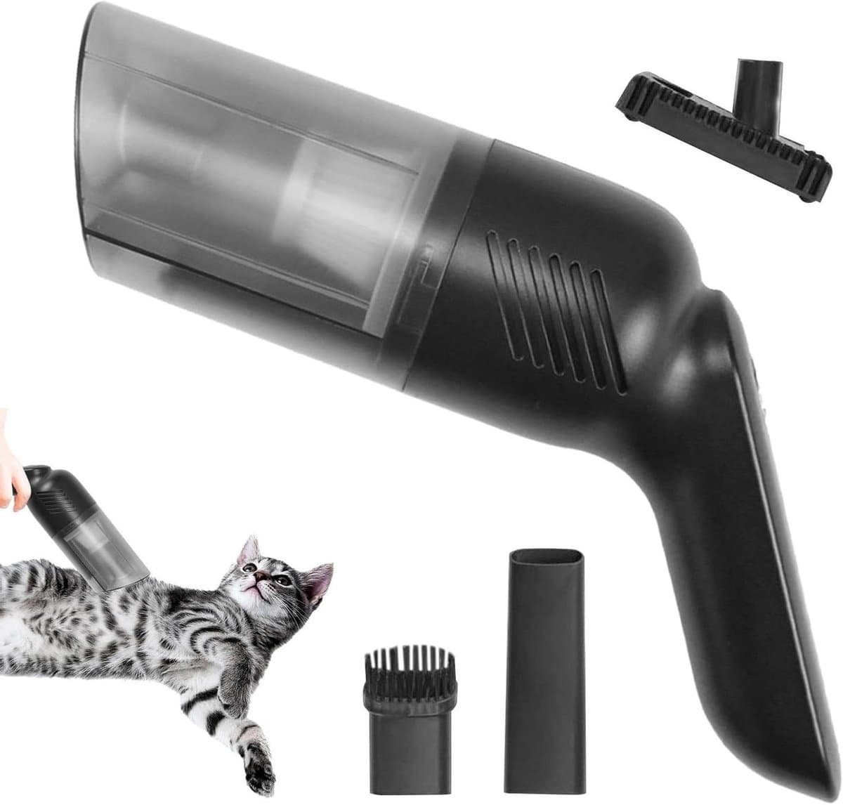 Handstofzuiger - Dierenhaar verwijderaar - Huisdieren schoonhouden - Krachtige zuigkracht 15.000 Pa - 34 cm lengte - Zwart — afbeelding 1