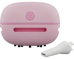 Kleine stofzuiger-kleine stofzuiger draadloos-Kleine stofzuiger-een oplaadbaar en duurzaam, onmisbaar accessoire voor op je bureau - verwijdert effectief kleine voorwerpen en stof uit je bureaulades - een ideaal cadeau - roze - 8x8x6,2 cm