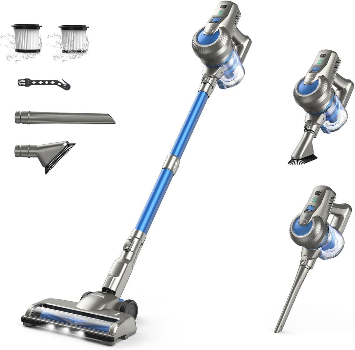 Draadloze Steelstofzuiger - Lichtgewicht Stofzuiger - Efficiënt Schoonmaken - Krachtige Zuigkracht 23kPa - 35 Min Looptijd - Blauw — afbeelding 1