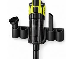 Wandhouder geschikt voor Ryobi ONE+ HP 18V Cordless Pet Stick Vac - Steelstofzuiger houder met opbergruimte voor accessoires - Zwart