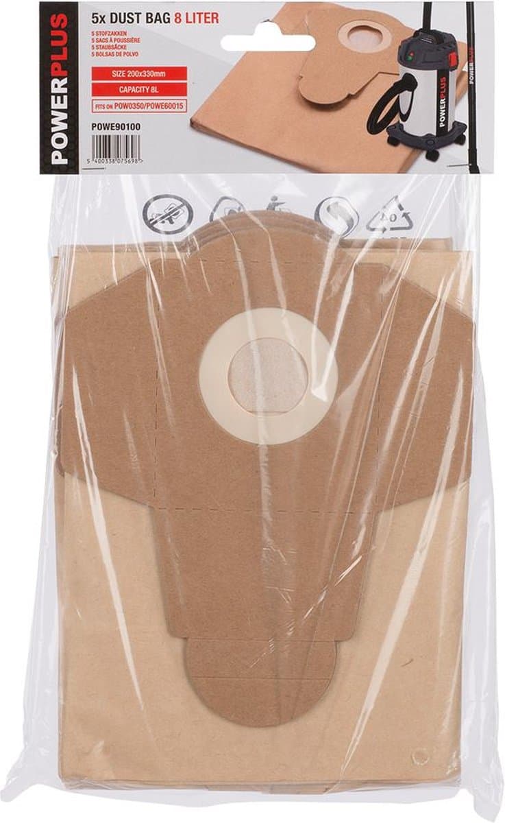 Powerplus POWE90100 - Stofopvangzak - 5pcs POW0350/ POWE60015 — afbeelding 1