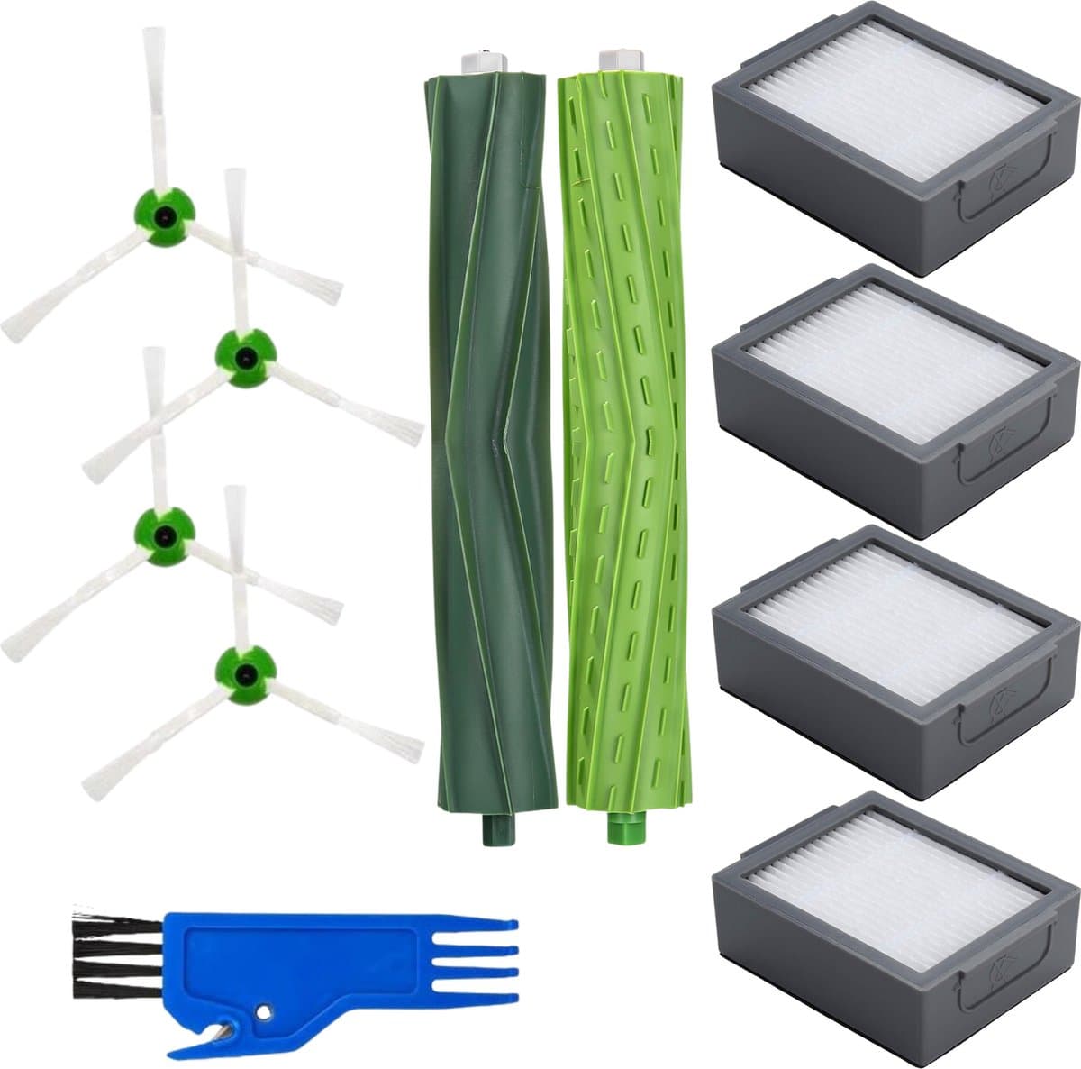 Accessoirespakket voor iRobot Roomba j7+/j7/i8+/i8/i7+/i7/i6+/i6/i5+/i5/i4+/i4/i3+/i3/E5/E6/E7 Filters/zijborstels/afzuigrollen — afbeelding 1