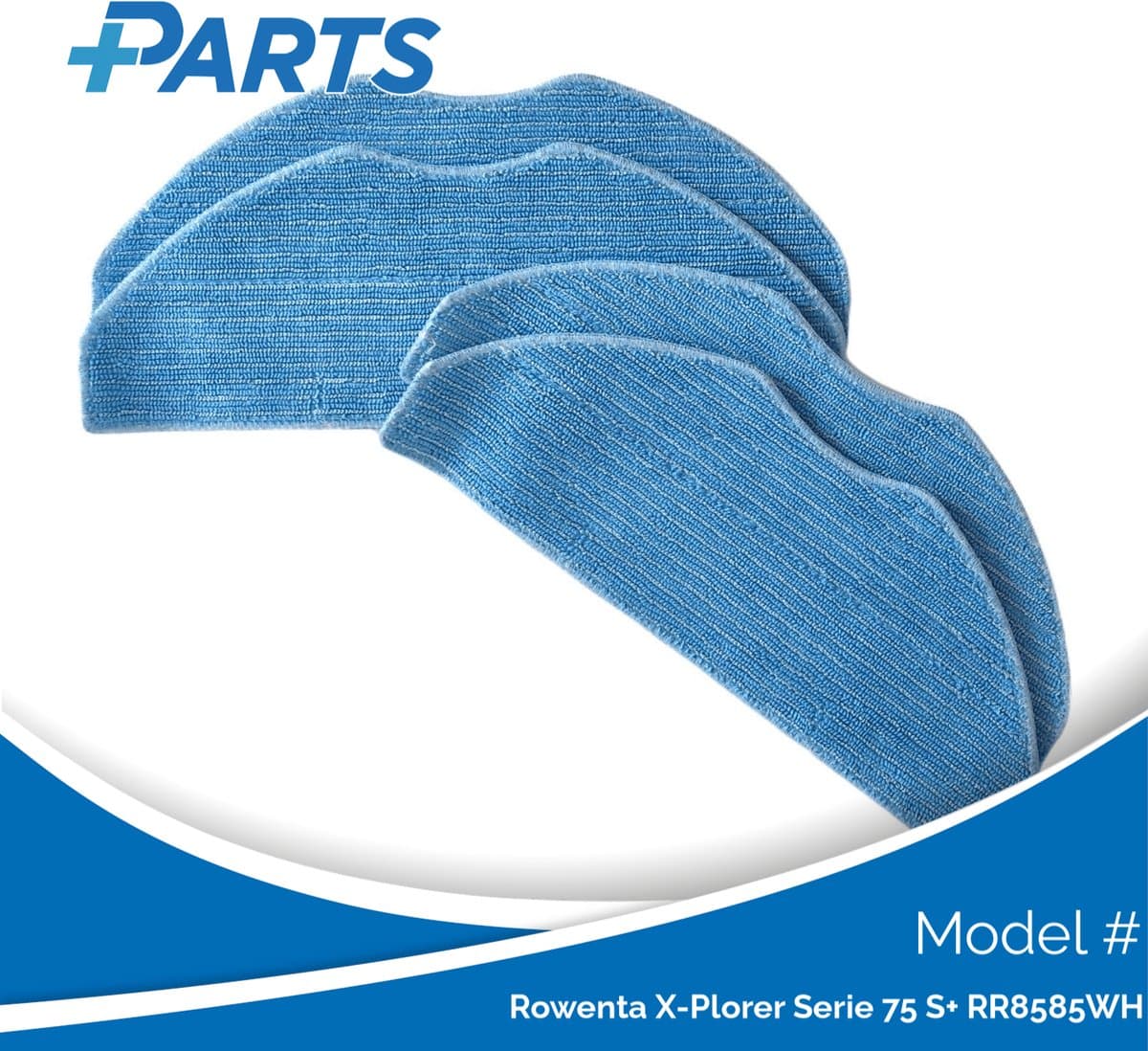 Rowenta X-Plorer Serie 75 S+ RR8585WH Dweilpads (4 Stuks, Plus.Parts® alternatief voor ZR185001) — afbeelding 1