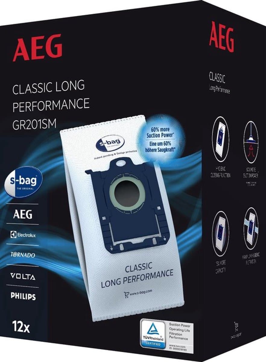 AEG - Stofzuigerzak - S-BAG - GR201S Classic - Pack/12 + 1 Filter - 9001688242 — afbeelding 1