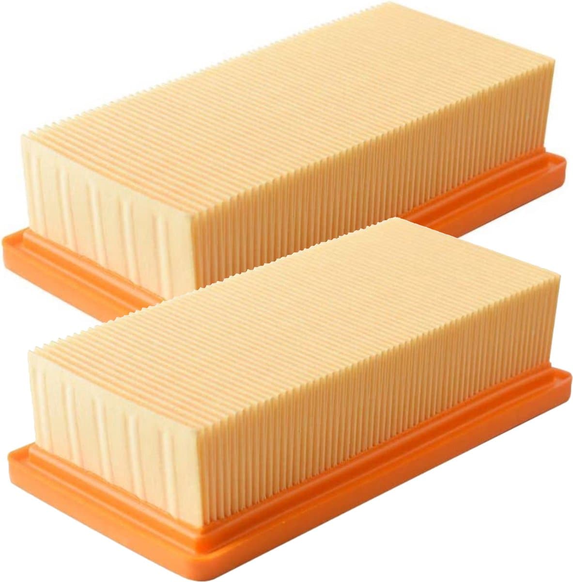 2x Vlakfilter geschikt voor Karcher AD2, AD3, AD4, AD3000, AD3200, 6.415-953.0 Aszuiger KFI 7420 Filter HEPA — afbeelding 1