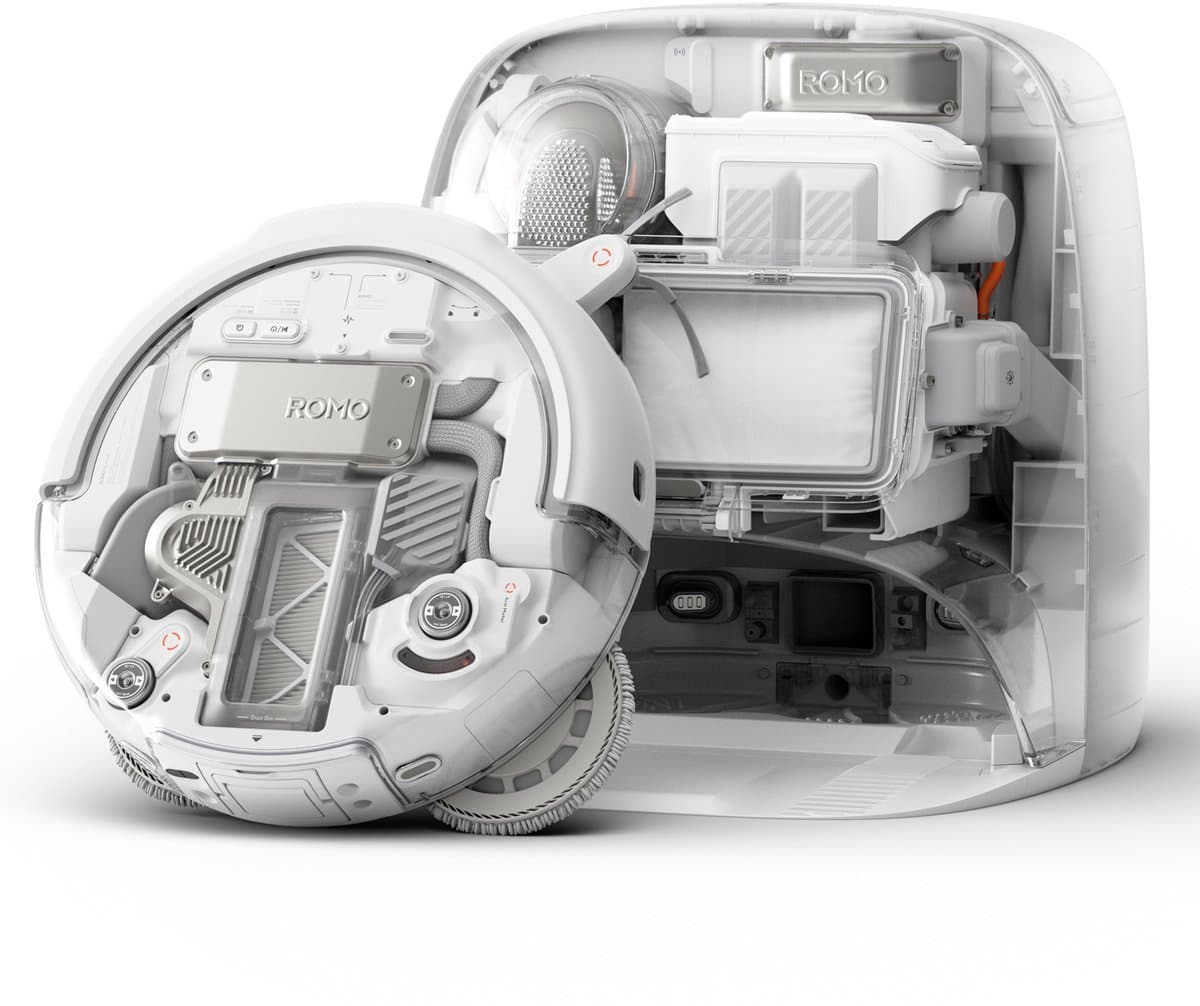DJI Romo P (Water Tank Version) - Robotstofzuiger met dweilfunctie - Geschikt voor huisdierharen - 25.000 Pa zuigkracht - Obstakeldetectie op millimeter niveau - Transparant design — afbeelding 1