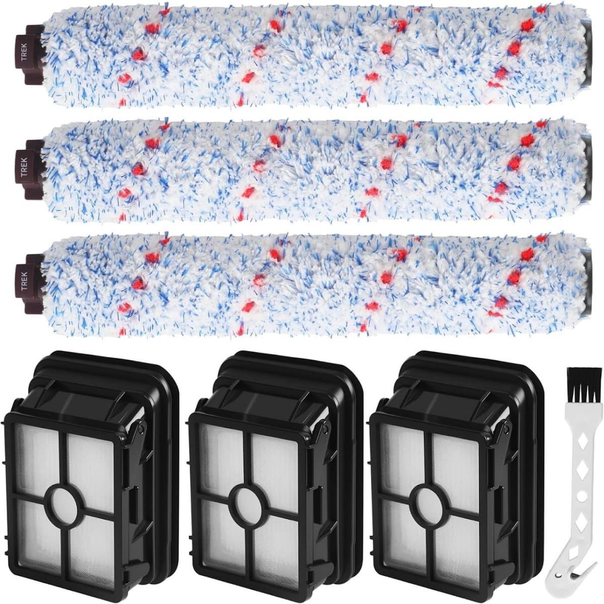 GELLDG Stofzuigeronderdelen - 7 Stuks - Huishoudelijke apparaten Accessoires - 3 Bodenbürste + 3 Filter + 1 Reinigungsbürste - Geschikt voor Bissell CrossWave 3-in-1 Stofzuiger - Geschikt voor Bissell 17132 2582N 2225N 1785 Serie — afbeelding 1