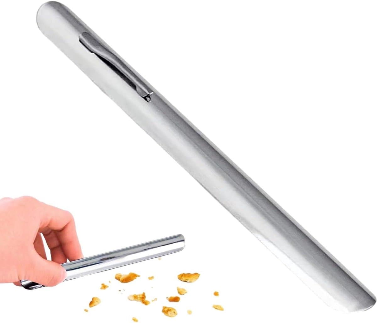 Tafelkruimelveger - Broodschraper Kruimelschraper - Tafel Reinigen - Roestvrij Metaal - 15 cm - Zilver — afbeelding 1