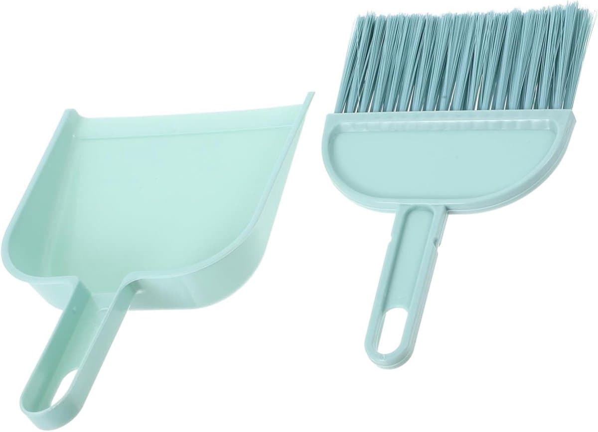 Mini Bezem Stoffer - Handveger Set - Kleine Ruimtes Reinigen - Compact Ontwerp - 21 cm Lengte - Hemelsblauw — afbeelding 1