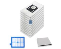 PromoHome 12x Stofzuigerzak S-Bag + 1x HEPA Filter + 1x Motorfilter voor AEG, Electrolux, Philips - VX6, VX7, VX8, UltraSilencer
