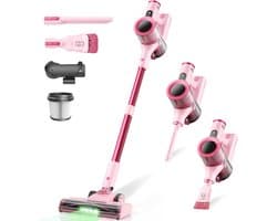Draadloze stofzuiger - Handstofzuiger - Snelle schoonmaak - Krachtige zuigkracht - 45 kPa - Roze
