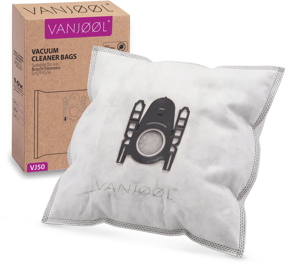 VANJOOL® Stofzuigerzakken Geschikt voor Bosch & Siemens Type D/E/F/G/H – BBZ41FGALL / SI52 / G ALL – 10 Stuks – PowerProtect Compatibel & Sterke Filtratie — afbeelding 1