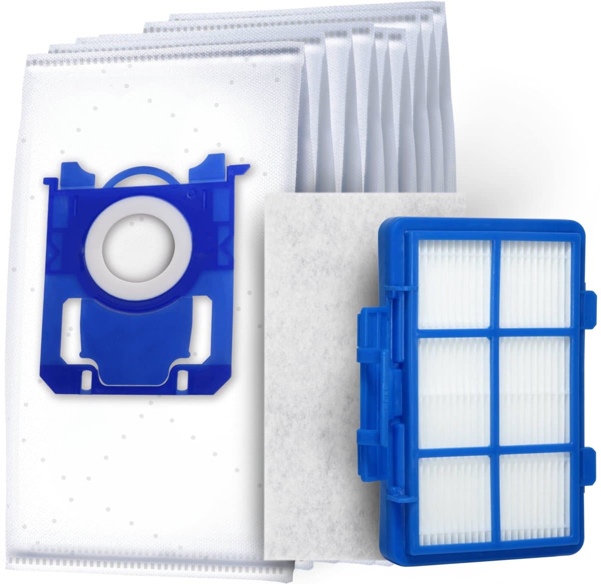 10x Dparts S-bag stofzuigerzakken - 1 HEPA filter - 1 motorfilter - geschikt voor Philips PowerGo - stofzuigerfilter stofzuigzakken Power Go - nr. CP0538/01 - EPA10 - 432200494491 - FC8021 - FC8021/03 — afbeelding 1