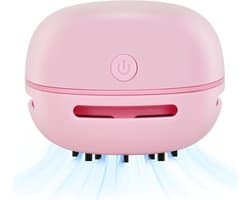 Mini-bureaustofzuiger - energiebesparend - Handstofzuiger - USB-oplaadbaar - Ontwerp voor toetsenbord/thuis/school/kantoor - Voor Gumrestjes, Stof, Kruimels, Computertoetsenborden en Autoreiniging - Draadloos 360º roterend ontwerp - Roze