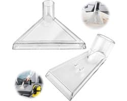 2 Extractie Mondstukken voor Stofzuiger - Bekledingszuigmond voor Nat-/Droogzuigers - 38mm Aansluiting - Voor het Reinigen van Bank, Tapijt, Autostoelen & Matras - Transparant