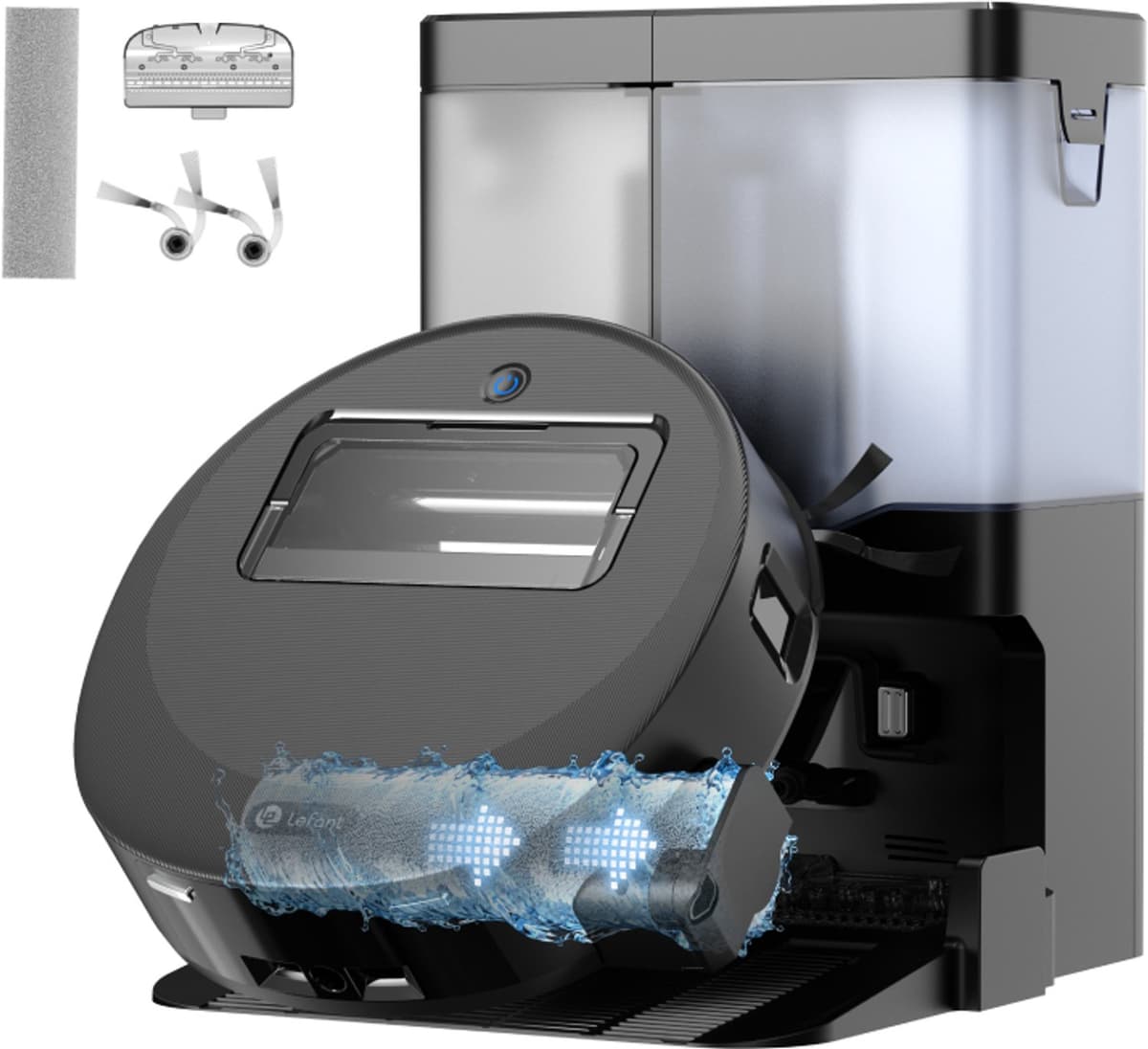Lefant L12 PRO Robot Stofzuiger en Dweil - 20000Pa Sterke Zuigkracht - Zelfreinigende Uitschuifbare Rollermop met Automatisch Drogen - LiDAR Navigatie & Obstakelvermijding - 1L Stofbak, 5 GHz WiFi - Zwart — afbeelding 1