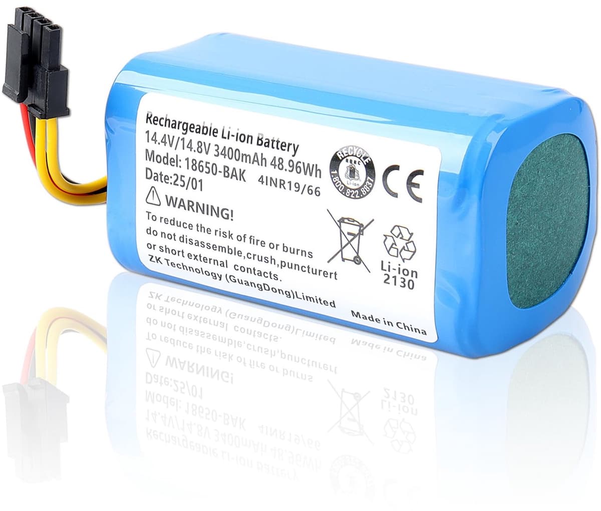 14.8V 3400mAh Li-ion Accu voor Stofzuigers — afbeelding 1