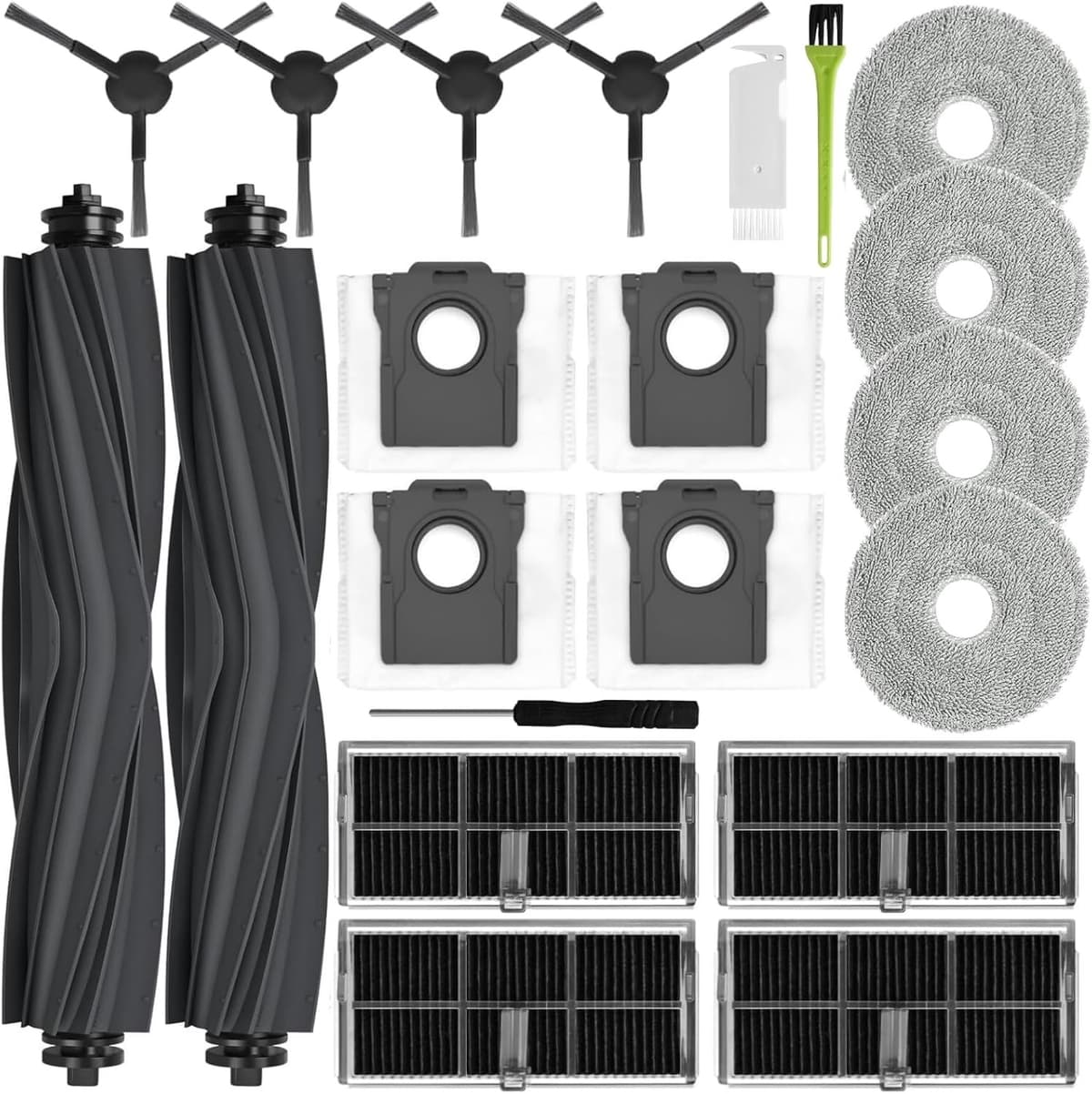 Dreame L40 Ultra | X40 Ultra Complete Hoofdborstels*2-Stofzakken*4-Filters*4-dweilpads*4-Zijborstels*4-Langwerpige schoonmaakborstel*1--Kleine schroevendraaier*1-Vierkante schoonmaakborstel*1 — afbeelding 1