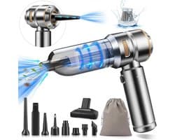 Mini Auto Stofzuiger - 22.000 Pa - 4-in-1 - Draadloos - 6.000 mAh - Brushless Motor - USB-C - Luchtblazer - Luchtpomp - Voor Auto en Kantoor