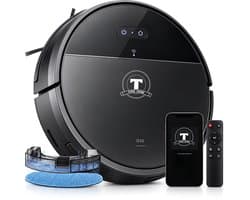 TONIHOMI® G10 - Robotstofzuiger met dweilfunctie - Automatisch opladen - Robotstofzuiger met app - Robotstofzuiger huisdieren - Dweilrobot - Zwart