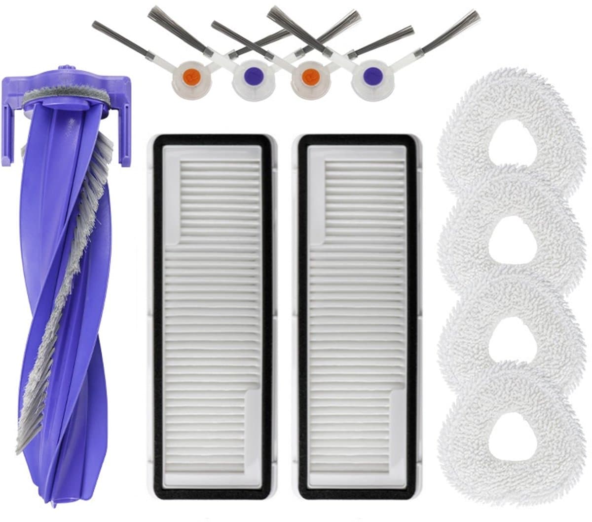 11 x Onderdelen - Accessoires Set - Geschikt voor Narwal Freo X Ultra J4 J4 Lite Series(1 rolborstel, 4 zijborstels, 2 filters, 4 doeken) — afbeelding 1