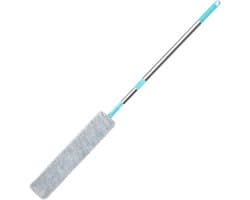 Reinigingsgereedschap onder apparaten - Platte stofdoek - Moeilijk bereikbaar schoonmaken - Intrekbare steel - 126 cm - Grijs