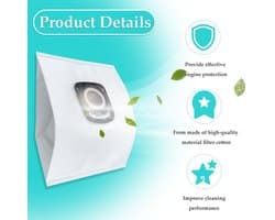 Dailygoods - CHEVVY 8 stuks Stofzuigerzakken 285 x 210 mm Compatibel met Rowenta ZR200540/520 Vacuum Cleaner Bags voor Compact Power X-Trem Power en Silence Force (RO64xx, RO63xx, RO68xx, RO39xx)