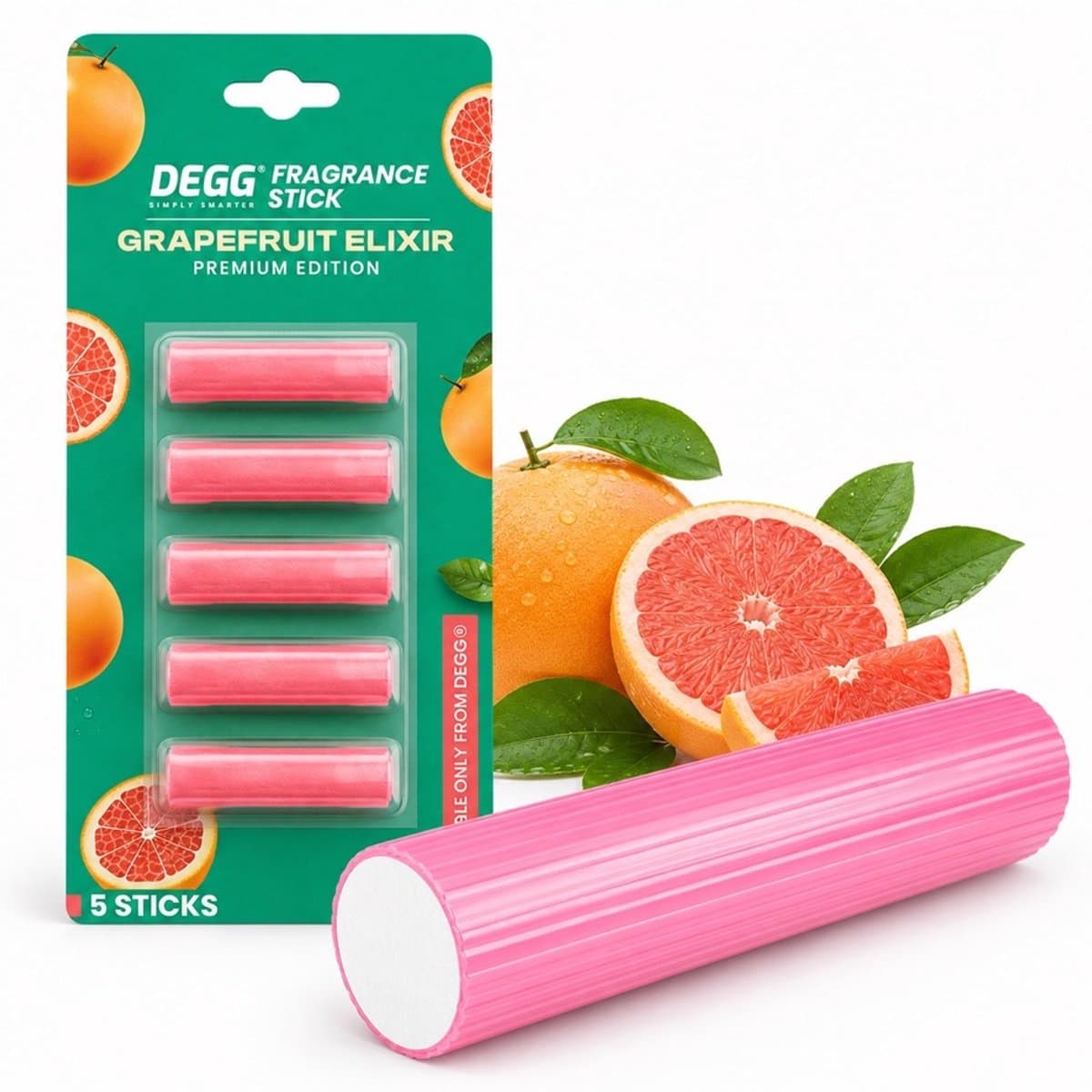 DEGG® – Geurstaafjes voor Stofzuiger – Grapefruit Elixir – Verfrist tijdens het Stofzuigen – 5 Stuks — afbeelding 1