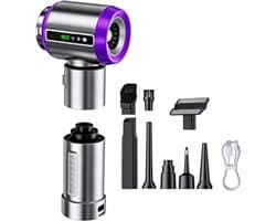 Persluchtstofdoek - Draadloze Cleaner - Auto Interieur Reinigen - Borstelloze Motor - 100W Vermogen - Zilverkleurig