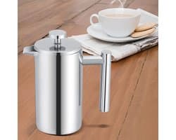 Roestvrijstalen French Press Koffiezetapparaat - Hittebestendige Thee- Of Koffiekanketel - Dubbelwandige Geïsoleerde Koffiekan Met Filter - Thuis En Op De Camping