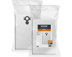 SQOON® Stofzuigerzakken PRO Geschikt voor Nilfisk Attix 33 / 44, VHS 40 / 42 & Makita VC4210 - 5 Stuks