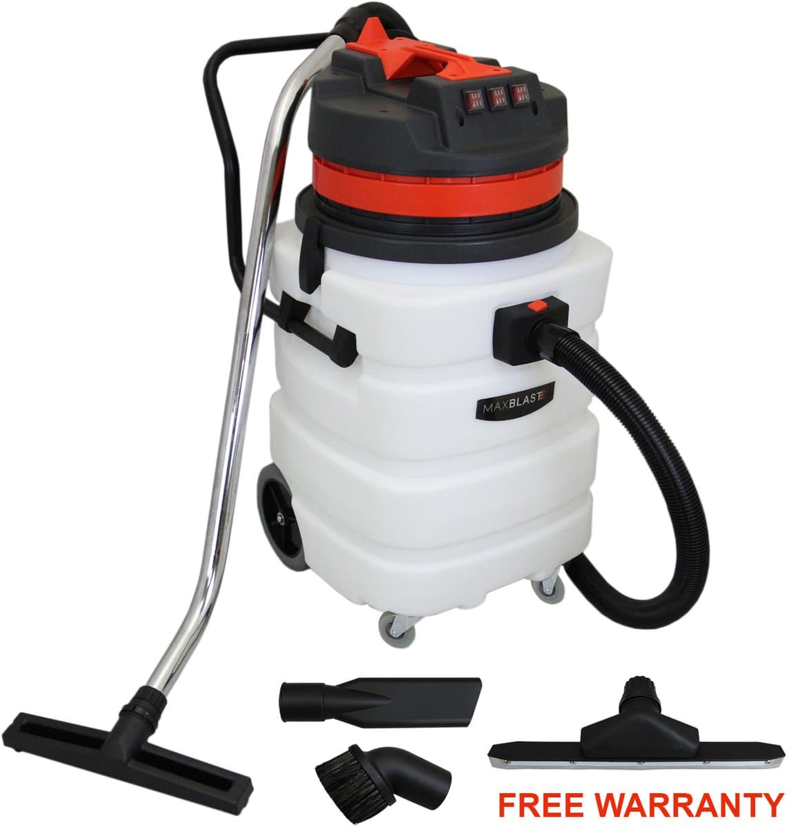 MAXBLAST Industriële Nat/Droog Zuiger - 90 Litter - Extra lange kabel van 7,2 m - 3000 watt vermogen - Functie: nat en droog - Gewicht: 26.9KG — afbeelding 1
