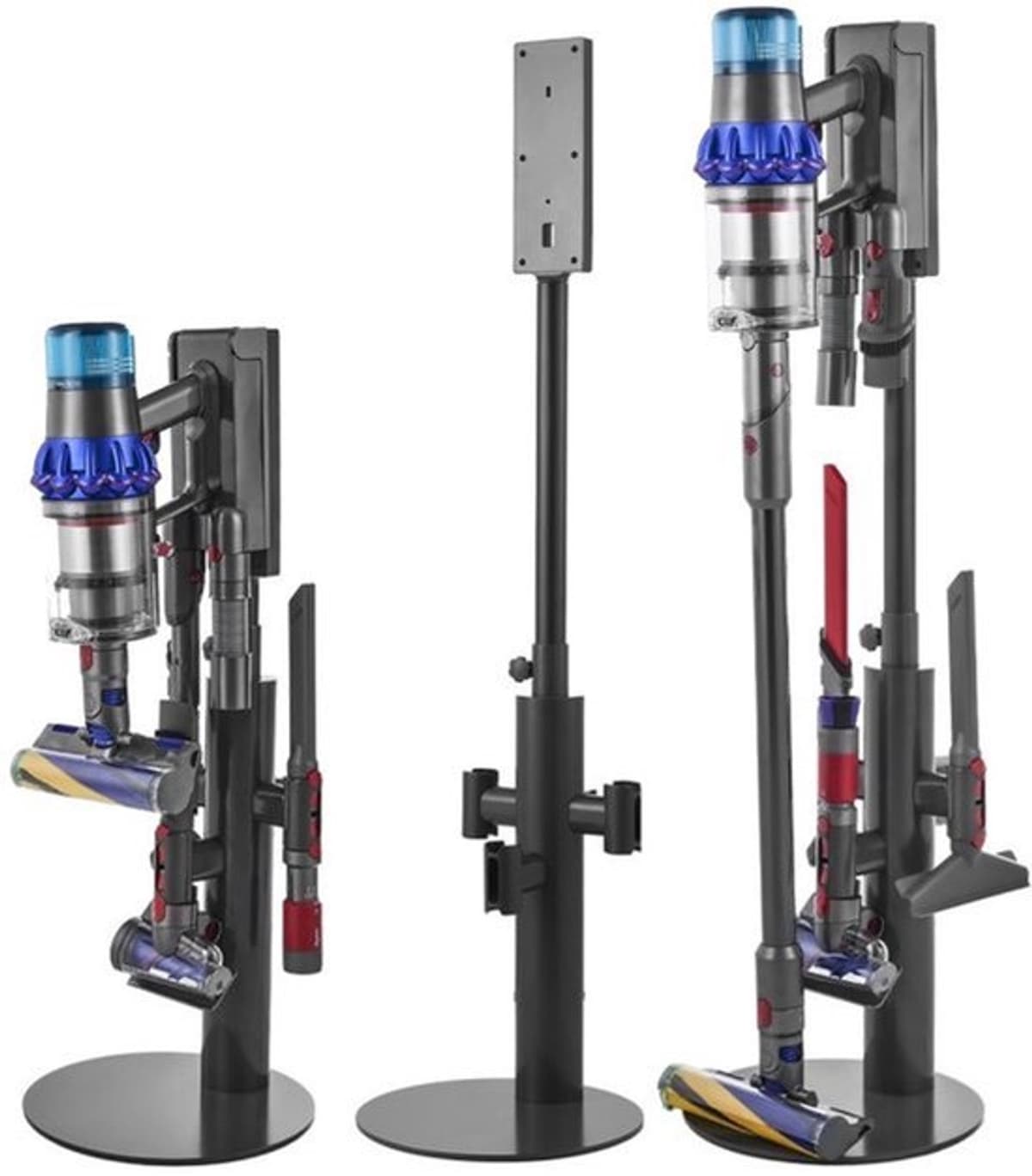 Stofzuigerstandaard Staande - 130 cm Verstelbaar - Koolstofstaal Aluminium ABS - Grijs - Voor Dyson V7 V8 V10 V11 V12 V15 SV10 SV12 SV14 SV18 SV21 — afbeelding 1