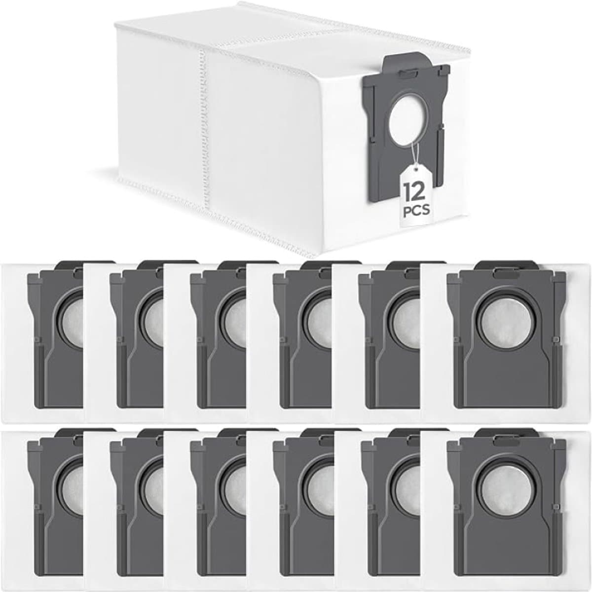 12 stofzuigerzakken voor Dreame L10s Ultra Gen 2 & 3, L10s Pro Ultra Heat, L20/L30s/L40/L40s/L50/X30/X40/X50 Ultra, L20 Ultra/X50 Ultra Complete, L40 Ultra AE, X30/X40 Pro, Mova S70 E30/40 P50/50s Z60 Ultra — afbeelding 1