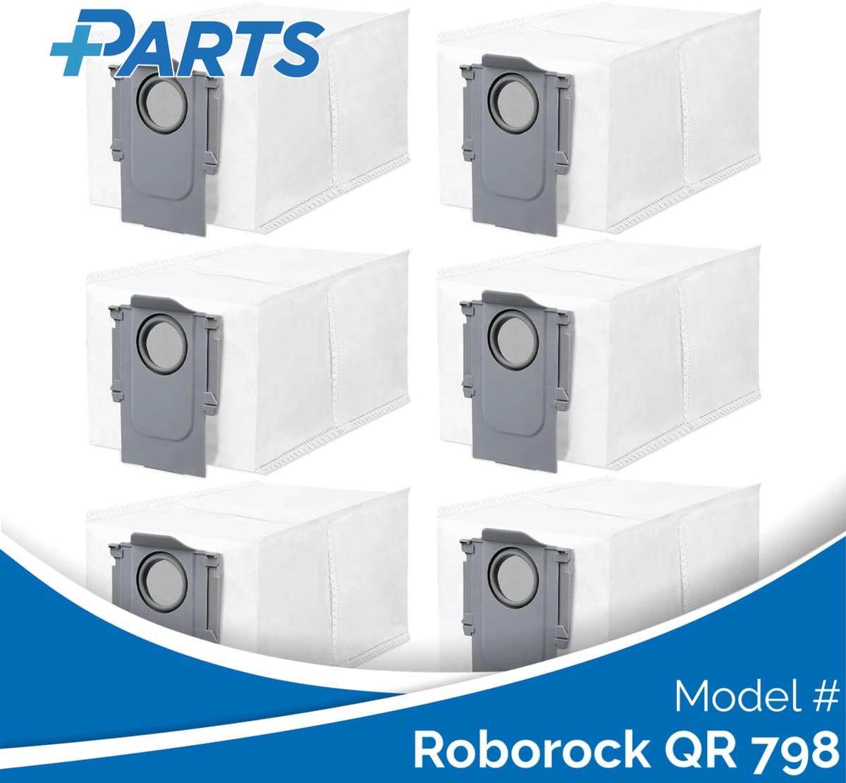 Roborock QR 798 Stofzakken (6 Stuks, Plus.Parts® alternatief voor 8.02.0239) — afbeelding 1