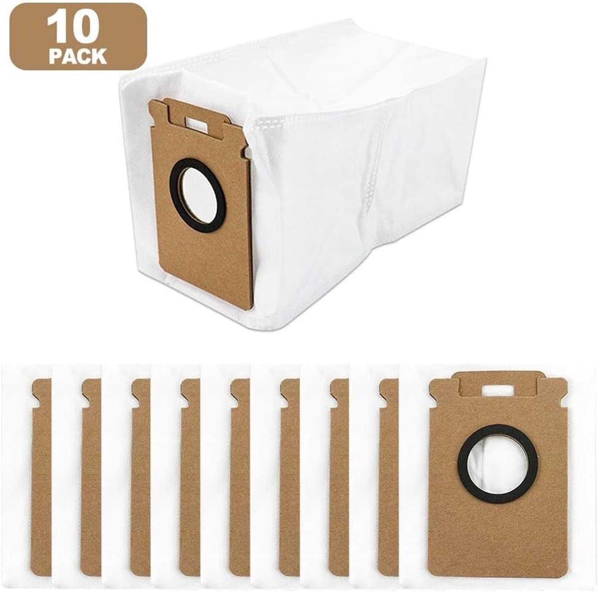 Voor Roborock H50 Ultra Voor H60 Hub Pro Veger Vervanging Stofzakken met Ultra Fijn Filter Capturing Fijn Stof, Scheurbestendig Materiaal en Eenvoudige Installatie Ontwerp (10 PACK) — afbeelding 1